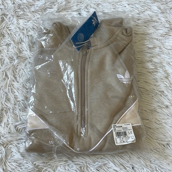 Adidas Unisex kids HZ Hoodie zip up in wonder beige size Medium - Picture 2 of 11
